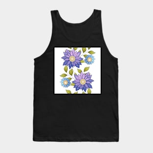 Summer Pattern with Floral Motifs Tank Top